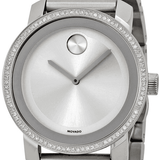 Movado Bold Diamonds Silver Dial Silver Steel Strap Watch for Women - 3600149