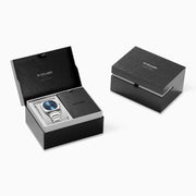 D1 Milano Square Caribbean Blue Dial Silver Steel Strap Watch for Men - D1-SQBJ07
