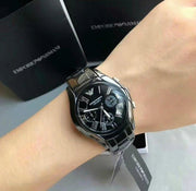 Emporio Armani Black Ceramic Dial Ceramic Strap Watch For Women - AR1401