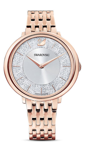 Swarovski Crystalline Chic Analog Silver Dial Rose Gold Steel Strap Watch for Women - 5544590