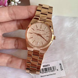 Michael Kors Channing Quartz Rose Gold Dial Rose Gold Steel Strap Watch For Women - MK6624