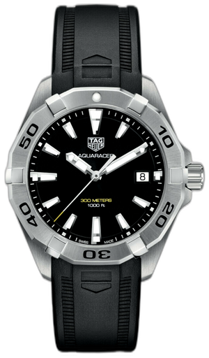 Tag Heuer Aquaracer Quartz Black Dial Black Rubber Strap Watch for Men -  WBD1110.FT8021