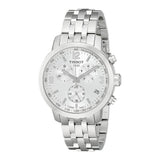 Tissot PRC 200 Chronograph Quartz Silver Dial Silver Steel Strap Jam Tangan Untuk Pria - T055.417.11.037.00