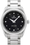 Omega Seamaster Aqua Terra Quartz Diamond Black Dial Silver Steel Strap Watch for Women - 220.10.28.60.51.001