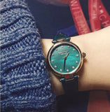 Coach Park Analog Green Dial Green Leather Strap Watch for Women - 14503534