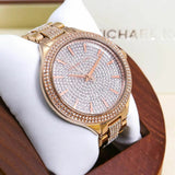 Michael Kors Crystals Pavé Rose Gold Dial Rose Gold Steel Strap Watch for Women - MK3799