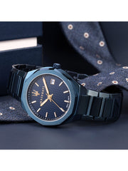Maserati Guilloche Blue Edition 42mm Stainless Steel Watch For Men - R8853141001