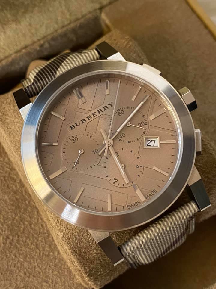Burberry The City Smoked Brown Dial Brown Leather Strap Watch for Men Burberry The City Smoked Brown Dial Brown Leather Strap Watch for Men