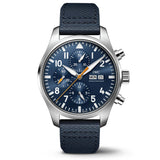 IWC Pilot's Automatic Chronograph 43mm Blue Dial Blue Calfskin Strap Watch for Men - IW377729