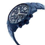 Guess Horizon Chronograph Black Dial Blue Steel Strap Watch For Men - W0379G5