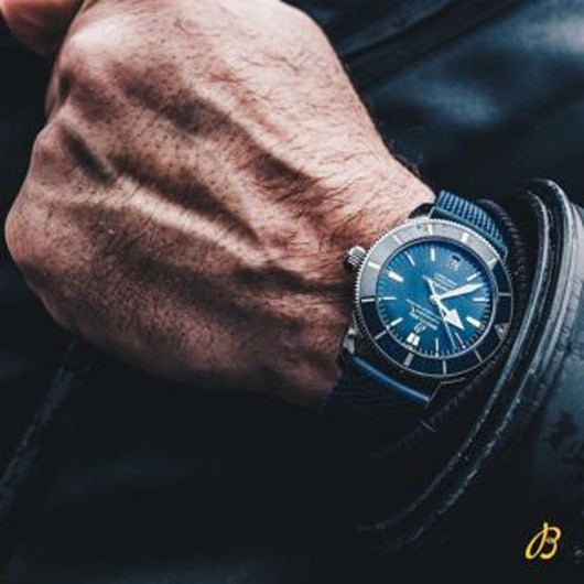 Breitling Superocean Heritage B20 Automatic 46 Blue Dial Blue Mesh Bracelet Watch for Men Watch for Men