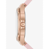 Michael Kors Mini Lennox Three-Hand Rose Gold Dial Pink Silicone Strap Watch For Women - MK7282