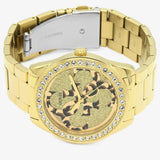 Guess G Twist Diamonds Gold Dial Gold Steel Strap Watch For Women - W1201L2