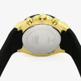 Guess Athena Gold Dial Black Rubber Strap Watch For Women - GW0030L2