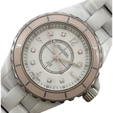 Chanel J12 Quartz Diamonds Ceramic White Dial White Steel Strap Watch for Women - J12 H4466