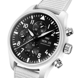 IWC Pilot's Watch Chronograph Top Gun Edition 'Lake Tahoe' Black Dial White Leather Strap Watch for Men - IW389105