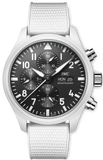 IWC Pilot's Watch Chronograph Top Gun Edition 'Lake Tahoe' Black Dial White Leather Strap Watch for Men - IW389105