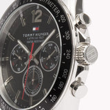 Tommy Hilfiger Luke Quartz Black Dial Black Leather Strap Watch for Men - 1791117