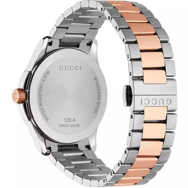 Gucci G Timeless Grey Dial Two Tone Steel Strap Watch For Men