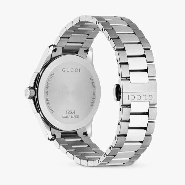 Gucci G Timeless Brown Dial Silver Steel Strap Watch For Men