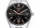 Tag Heuer Carrera Black Dial Silver Steel Strap Watch for Men - WBN2113.BA0639