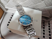 Michael Kors Hartman Quartz Blue Dial Silver Steel Strap Watch For Women - MK3519
