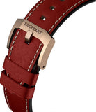 Tag Heuer Autavia Calibre 5 Chinese New Year Maroon panggil Maroon Leather Strap Watch untuk Pria - WBE5193.FC8300