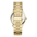 Michael Kors Channing Turquoise Dial Gold Steel Strap Watch For Women - MK5894