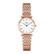 Longines La Grande Classique White Dial Rose Gold Mesh Bracelet Watch for Women - L4.209.1.91.8