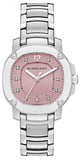 Burberry The Britain Diamonds Pink Dial Silver Steel Strap Watch for Women - BBY1805