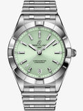 Breitling Chronomat 32 Diamonds Green Dial Silver Steel Strap Watch for Women - A77310101L1A1