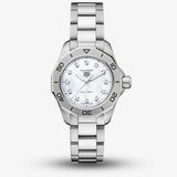 Tag Heuer Aquaracer Professional 200 Quartz Diamond Mother of Pearl Dial Silver Steel Strap Watch for Women - WBP1416.BA0622