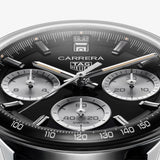 Tag Heuer Carrera Automatic Chronograph Black Dial Black Leather Strap Watch for Men - CBS2210.FC6534