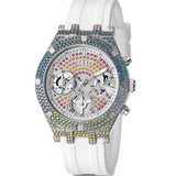 Guess Glitz Pride Limited Edition White Dial White Rubber Strap Watch for Women - GW0407L4