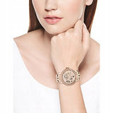 Fossil Boyfriend Automatic Skeleton Rose Gold Dial Rose Gold Steel Strap Watch for Women - ME3065