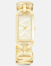 Michael Kors Empire Three Hand Gold Dial Gold Steel Strap Watch For Women - MK7406