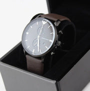 Emporio Armani Retro Chronograph Brown Dial Brown Leather Strap Watch for Men  - AR1932
