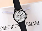 Emporio Armani Chronograph Quartz Silver Dial Black Rubber Strap Watch For Men - AR11048