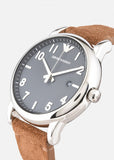 Emporio Armani Luigi Quartz Gray Dial Brown Leather Strap Watch For Men - AR11070