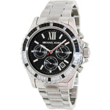 Michael Kors Everest Chronograph Black Dial Silver Steel Strap Watch For Women - MK5753