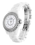 Chanel J12 Diamonds Quartz White Dial White Steel Strap Watch for Women - J12 H2572