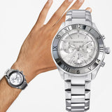 Swarovski Dextera Chronograph Silver Dial Silver Steel Strap Watch for Women - 5641297