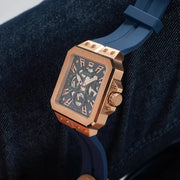 Guess Leo Chronograph Blue Dial Blue Silicone Strap Watch For Men - GW0637G3
