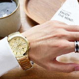 Emporio Armani Renato Chronograph White Dial Gold Steel Strap Watch For Men - AR11332