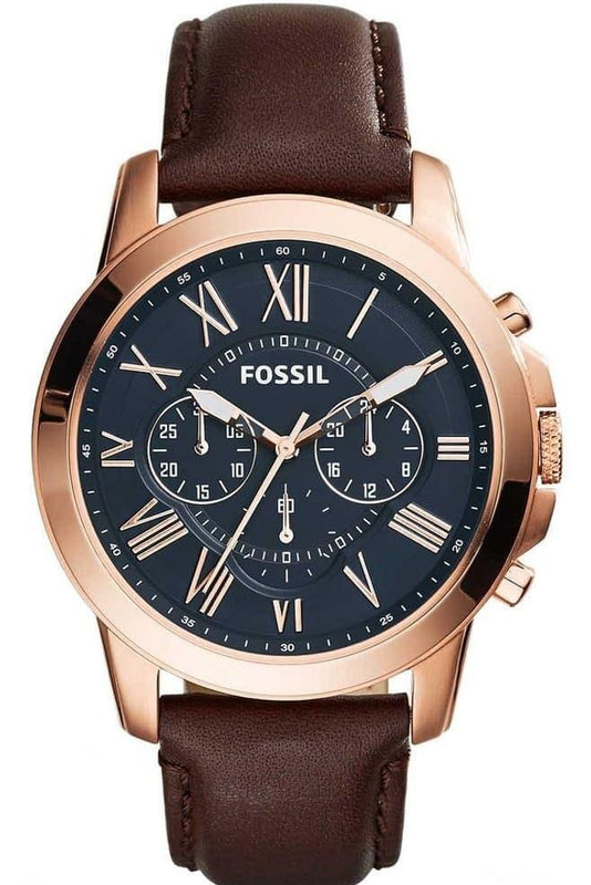 Fossil chronograph shop leather strap