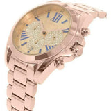 Michael Kors Bradshaw Chronograph Rose Gold Dial Rose Gold Steel Strap Watch For Women - MK6321