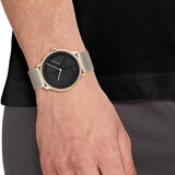 Calvin Klein Minimal Black Dial Rose Gold Mesh Bracelet Watch for Men - K3M2162Y