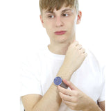 Calvin Klein High Noon Quartz Blue Dial Silver Mesh Bracelet Watch for Men - K8M2112N
