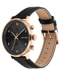 Calvin Klein City Chronograph Grey Dial Brown Leather Strap Watch for Men - K2G276G3