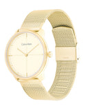 Calvin Klein Minimal Silver Dial Gold Mesh Bracelet Watch for Women - K3M22526